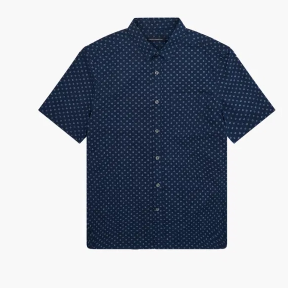 Dark Blue Navy Dot French Connection Button Up shirt size medium